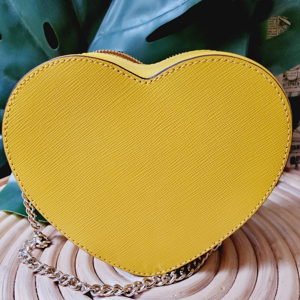 🆕 Mini loveshack kate spade yellow chain heart crossbody novelty mango ice - Picture 4 of 6
